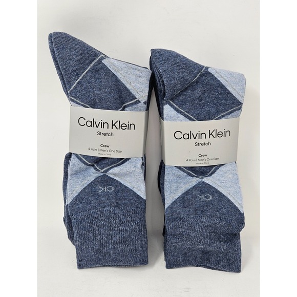 Calvin Klein Other - Calvin Klein Men's Cotton Crew Socks, TWO 4-PACKS, Sz 7-12, Denim‎ Blue, NEW!